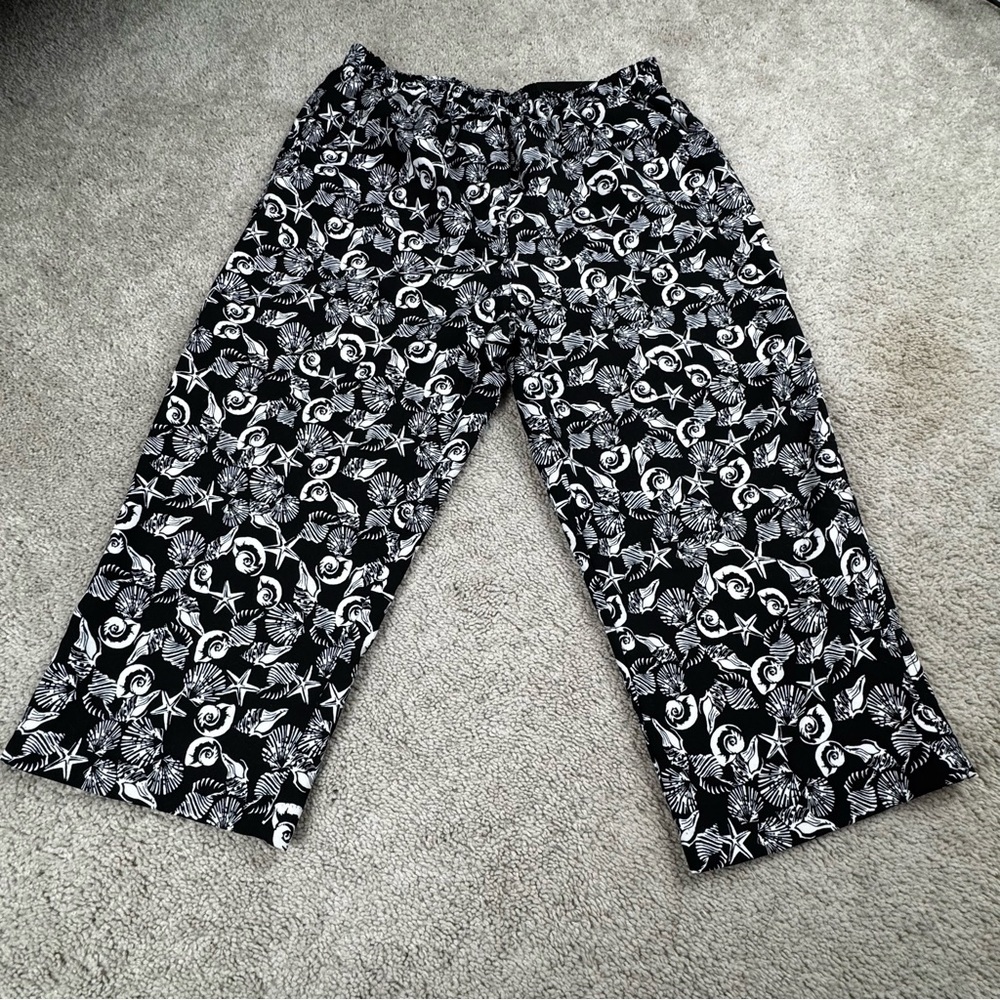 Kim Rogers Black Cropped Comfort Waist Capri Pants Size 6 NWT
